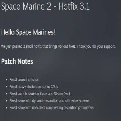 Space Marine 2: Hotfix 3.1 — исправлены сбои, статики и поддержка Linux