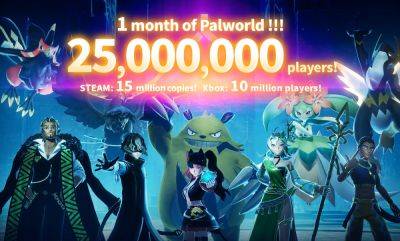 Xbox - По итогам первого месяца у Palworld 15 млн проданных копий в Steam и 10 млн игроков на Xbox - beltion-game.com - На