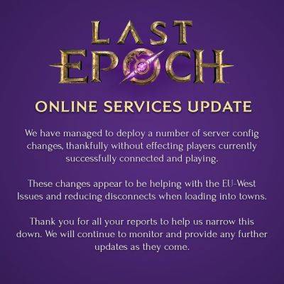 Серверы диаблоида Last Epoch вроде бы починили, но проблемы по-прежнему остаются