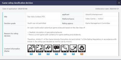 Star Wars Outlaws выдали рейтинг в Южной Корее — новый трейлер