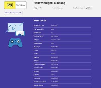 Xbox - Hollow Knight: Silksong выдали рейтинг в Австралии - beltion-game.com - Австралия - Южная Корея