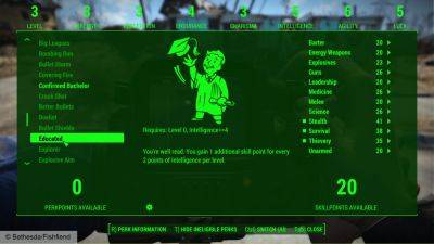 Обновленный мод для Fallout 4 еще более улучшает систему прокачки