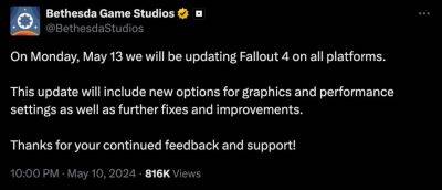 На следующей неделе для Fallout 4 выйдет еще одно обновление графики на всех платформах