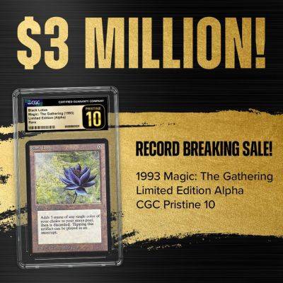 Карту «Черный Лотос» из Magic: The Gathering продали за рекордные 3 миллиона долларов