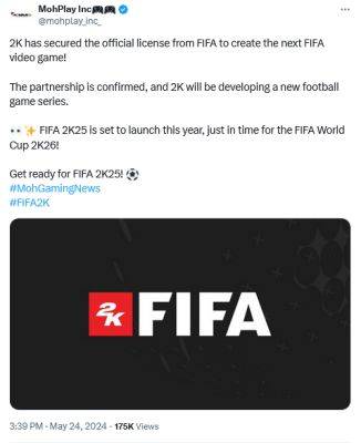 Разработчик 2K продолжит выпускать футбольные симуляторы FIFA вместо EA - beltion-game.com