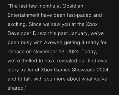 Томас Уоррен - Xbox - Утечка: Avowed от Obsidian выйдет в ноябре - beltion-game.com