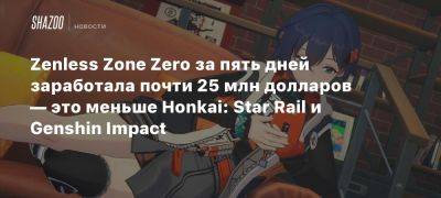 Zenless Zone Zero за пять дней заработала почти 25 млн долларов — это меньше Honkai: Star Rail и Genshin Impact