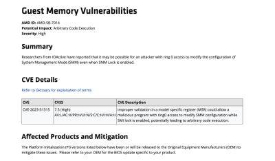 Миллионы AMD Ryzen и EPYC подвержены уязвимости Sinkclose - beltion-game.com