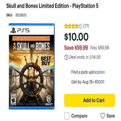 Skull and Bones потерпела крах: игра от Ubisoft упала в цене до 10 долларов спустя две недели после релиза