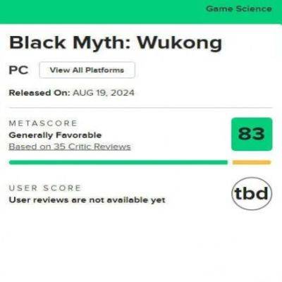 Black Myth: Wukong получает 83/100 на Metacritic — первые обзоры хвалят визуал и критикуют баги