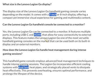 Новая консоль Lenovo Legion Go засветилась на сайте